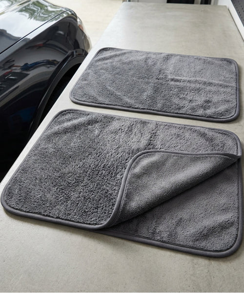 Kamxg Dryfold Dual-Pile Microfiber Car Towels 24 x 16 in Graphite 2 Pack - Lifestyle view