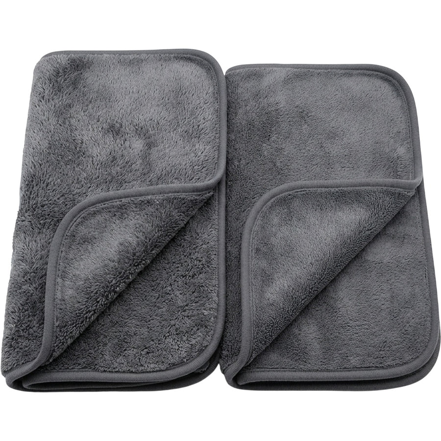 Kamxg Dryfold Dual-Pile Microfiber Car Towels 24 x 16 in Graphite 2 Pack