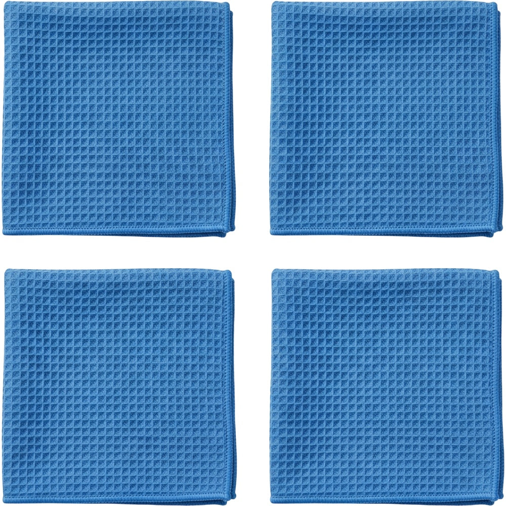 Kamxg Glassgrid Waffle-Weave Auto Glass Cloths 16 x 16 in Blue 4 Pack - Product view