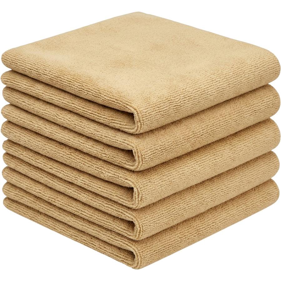Kamxg Polishloop Edgeless Microfiber Detailing Cloths 14 x 14 in Sand 6 Pack
