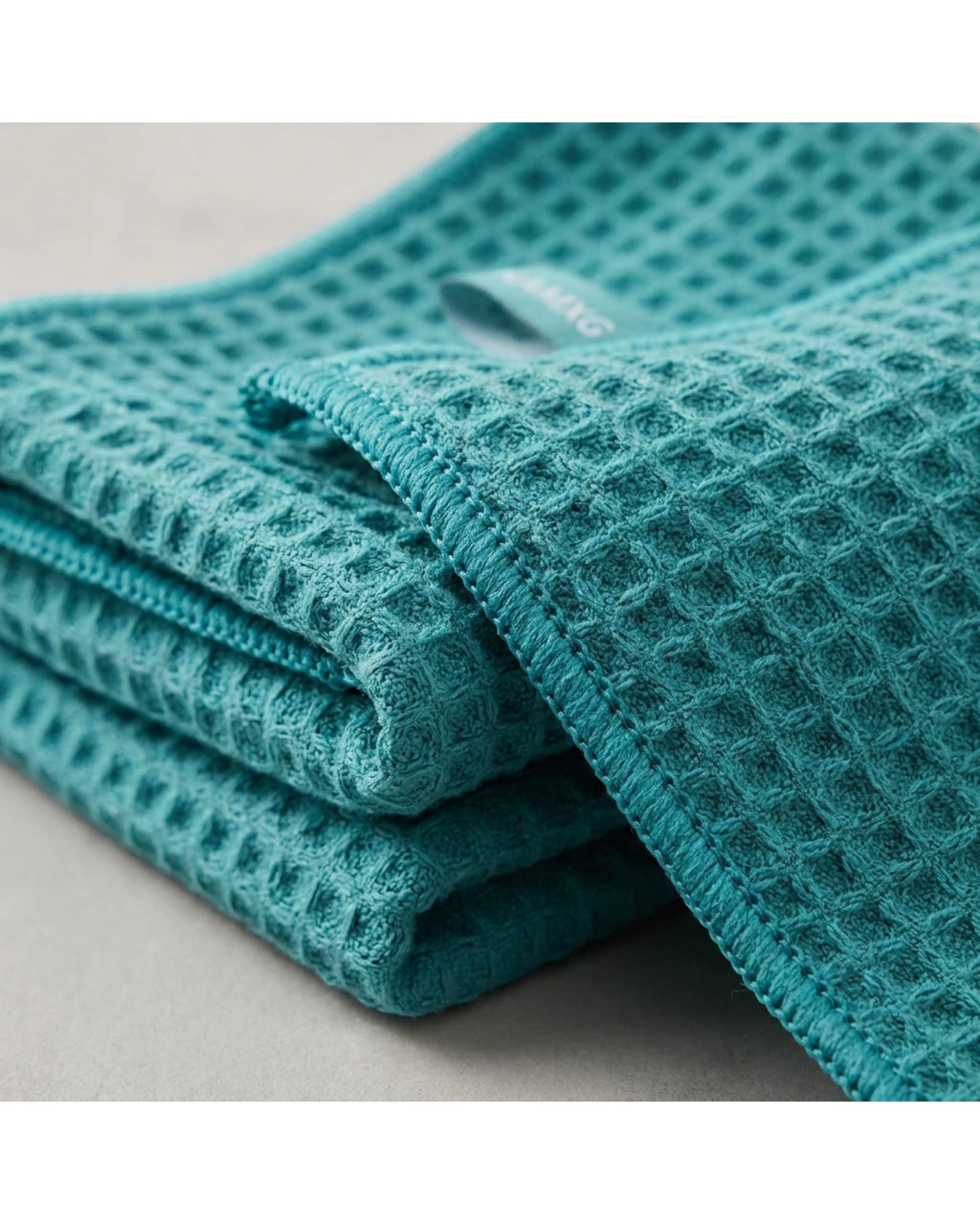 Kamxg Waffle Weave Glass Drying Cloth Teal 5 Pack