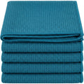 Kamxg Waffle Weave Glass Drying Cloth Teal 5 Pack